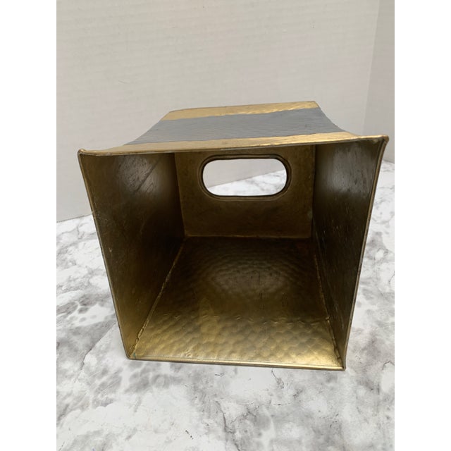 Vintage Hammered Brass Tissue Box Cover With Brazilian Agate Stone For Sale In Sacramento - Image 6 of 9