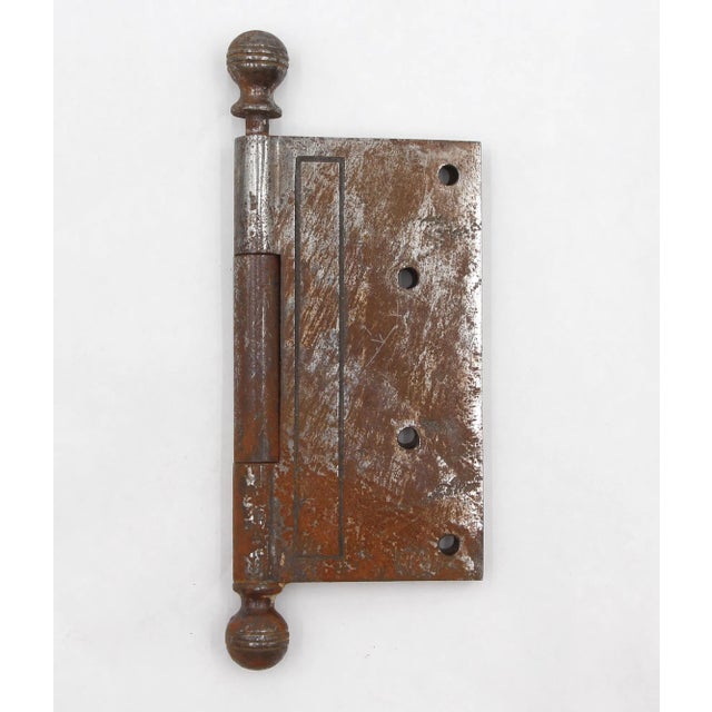 Early 20th Century Steel Ball Finial Butt Door Antique Hinge For Sale - Image 4 of 4