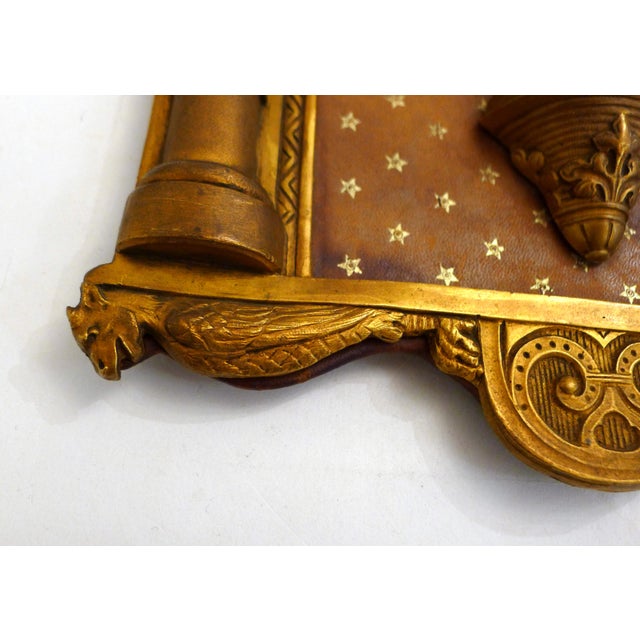 Metal Religious Wall Icon of the Virgin Mary on Starry Background in Copper-Gold Metal, 1950s For Sale - Image 7 of 14
