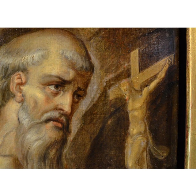 Follower of Prospero Fontana, Saint Jerome, 1590, Oil on Board For Sale - Image 8 of 15