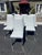 Set of 6 Custom White Leather Parsons Dining Chairs Attributed to Design Institute of America For Sale In New York - Image 6 of 18