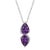 Purple Amethyst Dainty Necklace for Woman in 925 Sterling Silver For Sale