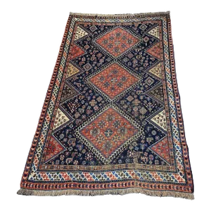 Rare Antique Tribal Persian Kamseh /Qasqai Rug 89" by 58"