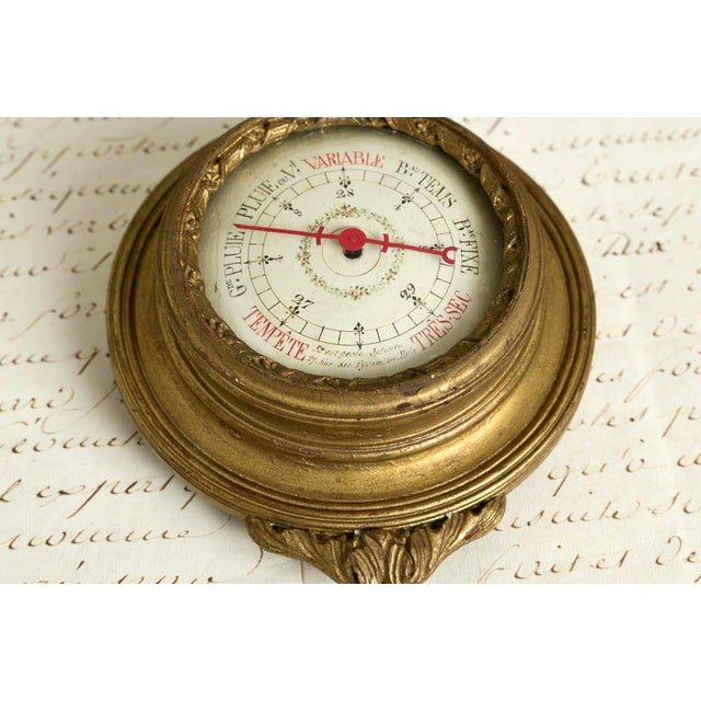 Victorian 19th Century French Gilt Wood Barometer, Paris For Sale - Image 3 of 6
