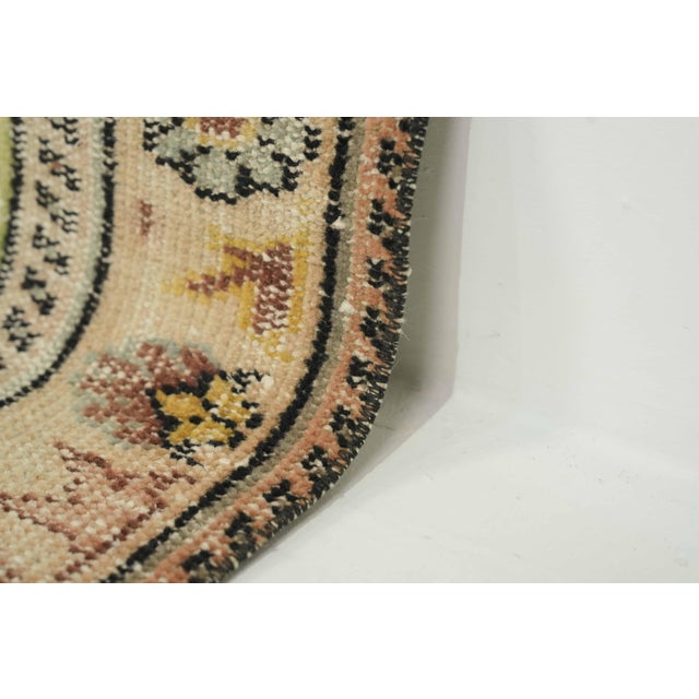 1970s Vintage Turkish Handmade Wool Cotton Green Area Rug For Sale - Image 10 of 13