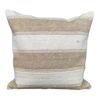 Turkish Hemp Pillow Cushion Natural Beige Brown Pillow Cushion Cover 20"x20" For Sale