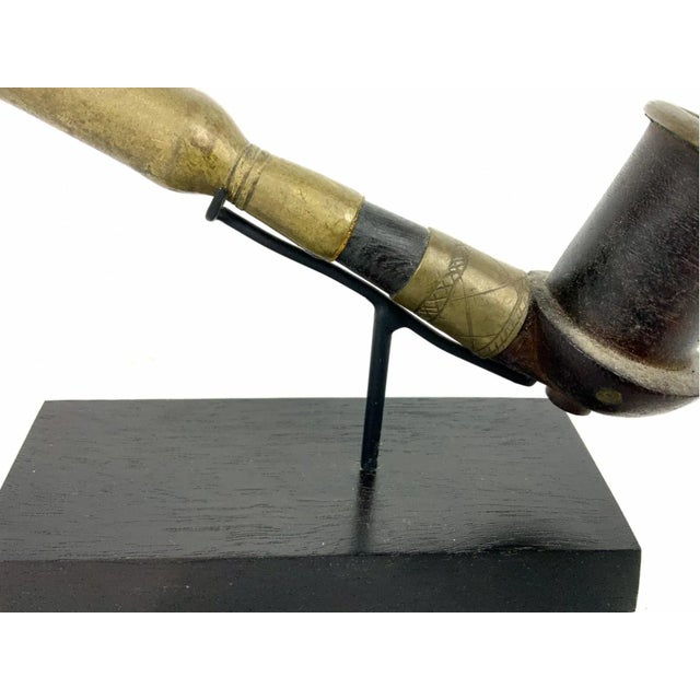 Early 20th Century Ceremonial Smoking Pipe of the Dinka Tribe Professionally Mounted For Sale In New York - Image 6 of 9