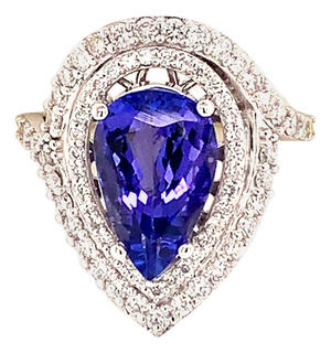 Natural Tanzanite Diamond Ring 14k Gold 4.54 TCW GIA Certified