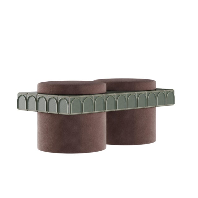 Forest Green Enigma II Stool Handmade by Malabar For Sale - Image 8 of 18