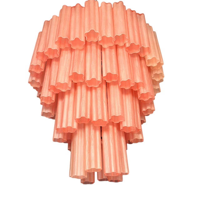 Handmade Murano Glass Chandelier with 80 Pink Tubes from Justfurnituress SRL For Sale - Image 10 of 15