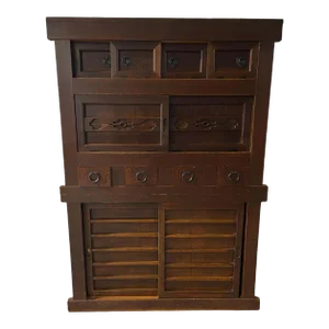 19th Century Japanese Tansu Storage Cabinet with Sliding Doors