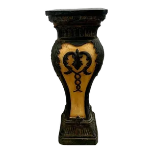 Vintage Carved Resin Pedestal Jardiniere Plant Stand