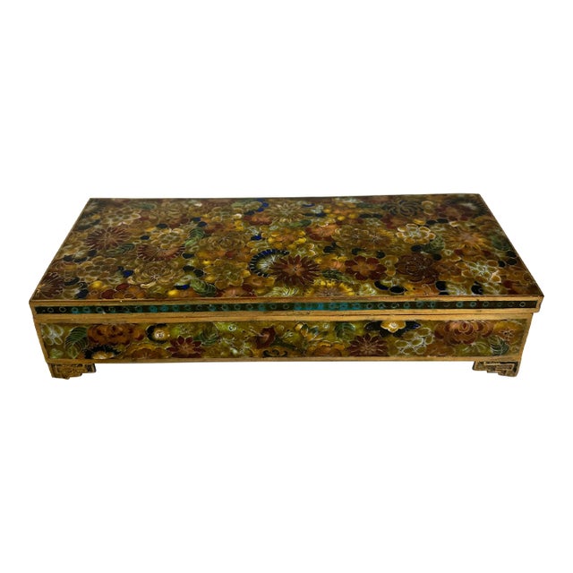 Early 20th Century Antique Cloisonne Hinged Box For Sale