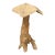 Whimsical Hand-Carved Teak Root Mushroom Garden Sculpture For Sale