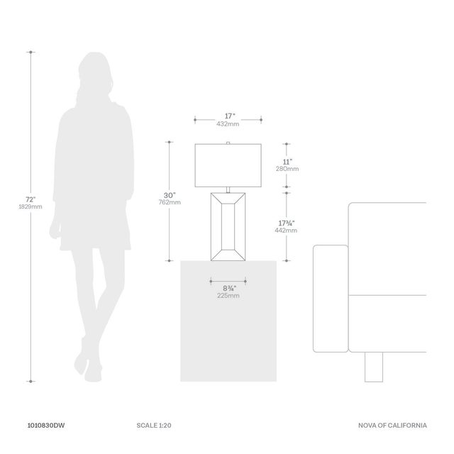 Julie Standing Table Lamp - Ebony Wood Finish, Weathered Brass, White Linen Shade For Sale - Image 10 of 10