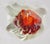 Handmade Clear & Orange Glass Ashtray For Sale - Image 9 of 11