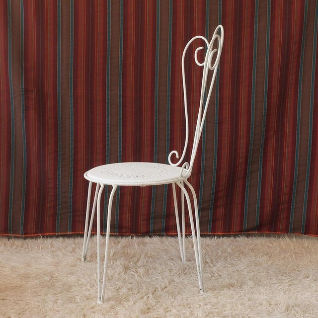 Metal Vintage Stackable Garden Chairs, France, 1950s, Set of 4 For Sale - Image 7 of 18