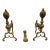 Brass Fireplace Andirons + Front Rail, Vintage, Set of Three For Sale