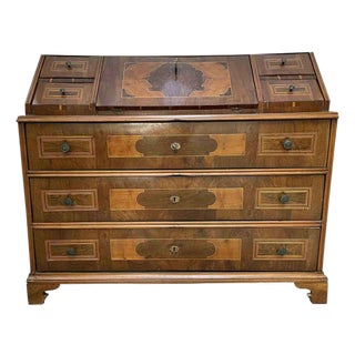 Antique Trentino Veneered Drop-Front Desk For Sale