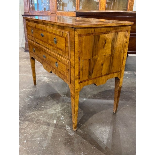 19th Century 19th Century Walnut Neoclassical Inlaid 2 Drawer Table For Sale - Image 5 of 6