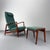 Mid-Century Model 829 High-Back Lounge Chair and Ottoman in Teak and Green Upholstery by Gio Ponti for Cassina, Italy, 1960s, Set of 2 For Sale - Image 12 of 18