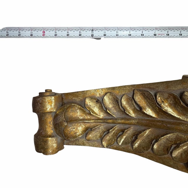 Late 20th Century Vintage Monumental Gilt Acanthus Decorative Display Wall Bracket - A Pair For Sale - Image 5 of 5