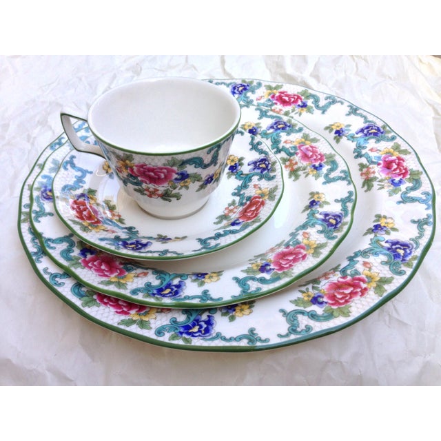 Royal Doulton Green Floradora English China Dinnerware Microwave Oven