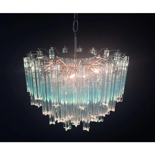 Vintage Blue Murano Glass Quadriedri Ceiling Lamp, 1980s For Sale - Image 13 of 18