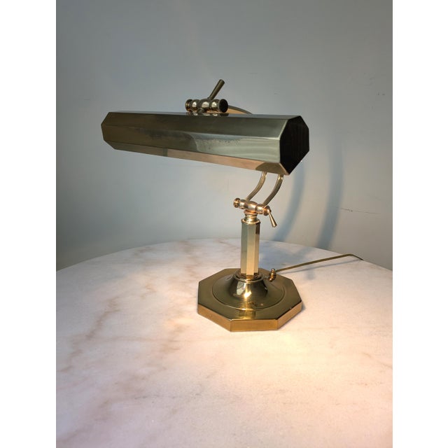 1980's Vintage Brass Desk Lamp For Sale In Chicago - Image 6 of 7