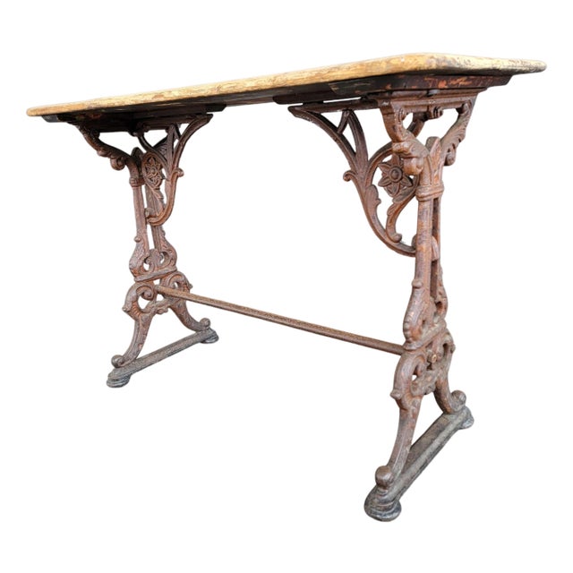 Antique Cast Iron Pub Table Circa. 1900 For Sale