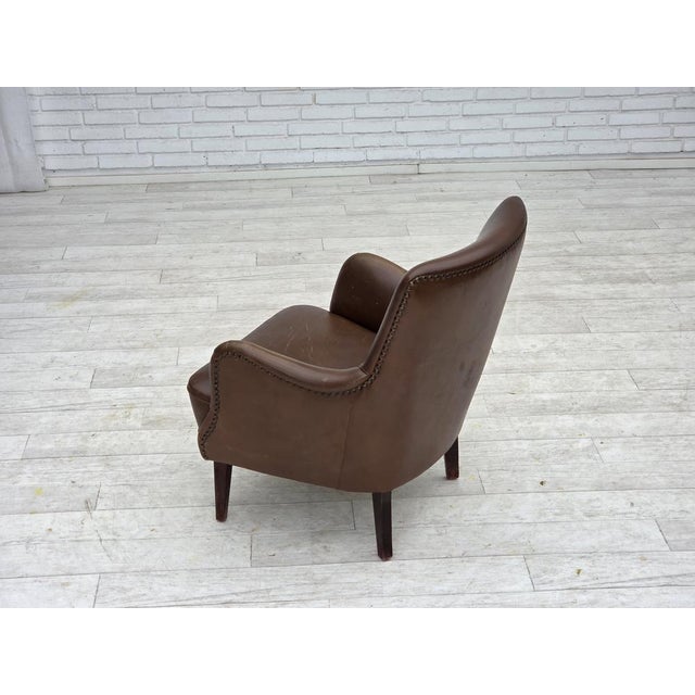 Vintage Danish Lounge Chair in Furniture Leather, 1960s For Sale - Image 13 of 18