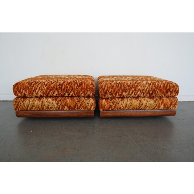 Wood Vintage Riverside Upholstery Lounge Chairs & Ottomans - 4 Pieces For Sale - Image 7 of 12