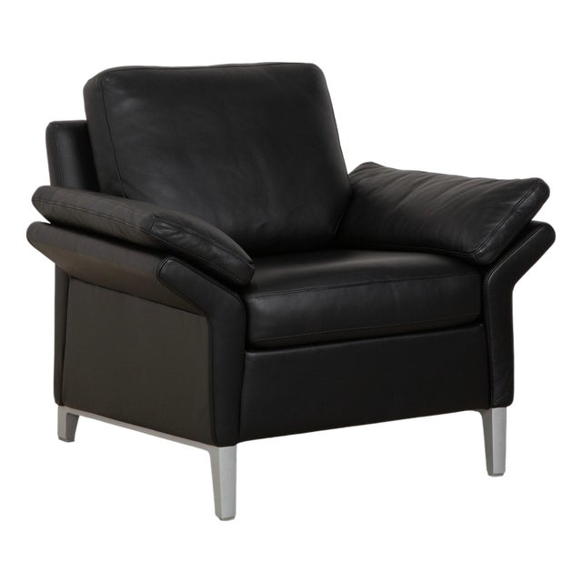 Model 3300 Armchair in Black Leather from Rolf Benz For Sale