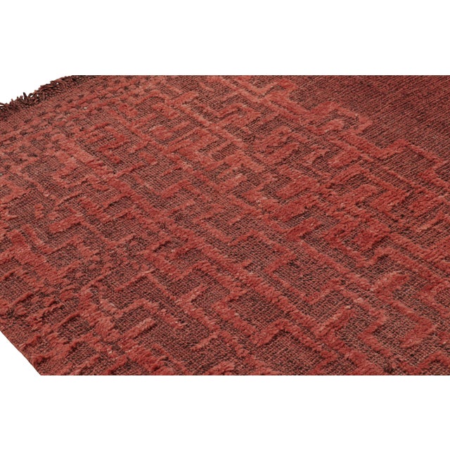 Rug & Kilim’s Moroccan Style Rug in Red With Geometric Patterns For Sale In New York - Image 6 of 7