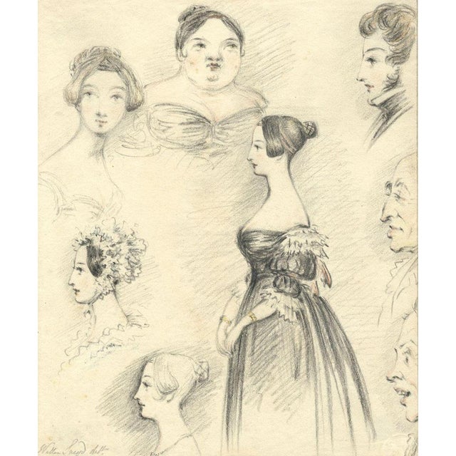 Walter Sneyd, Sheet of Caricature Portraits, Early 19th Century, Graphite Drawing For Sale - Image 5 of 5