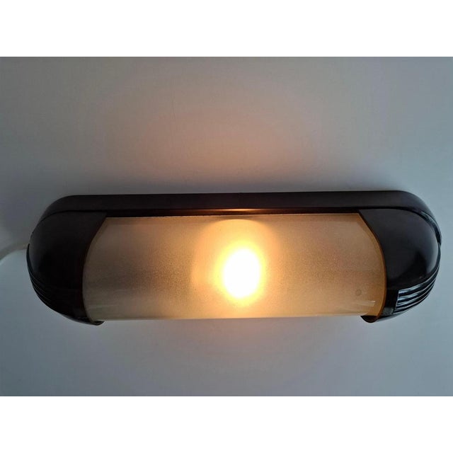 Art Deco Bakelite Wall Lamp with Frosted Glass, Czechoslovak, 1930s For Sale - Image 18 of 18