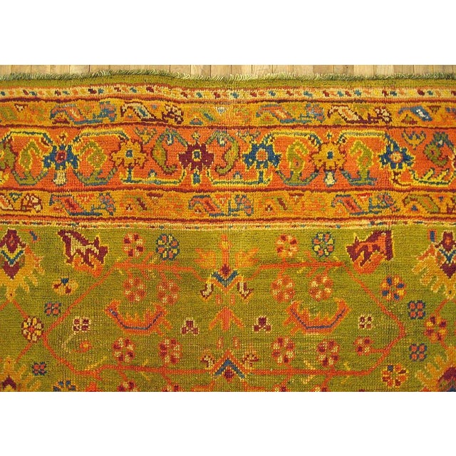 Green Antique Turkish Oushak - 8'6" x 13'2" For Sale - Image 4 of 4