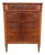 Vintage French Regency Style Solid Wood 4 Drawer Highboy Dresser on Wheels and Original Hardware For Sale