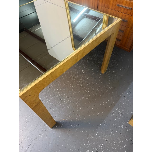 1980s 1980s Henredon Scene Two Burl Wood Mirror Dining Table For Sale - Image 5 of 12