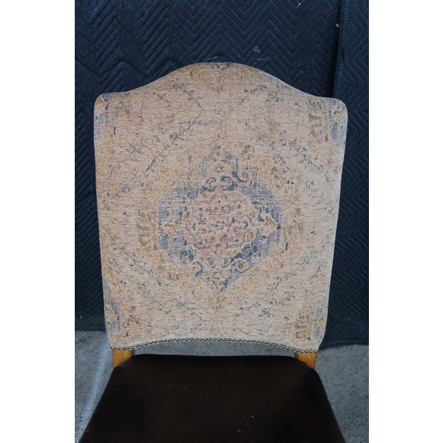 Early 21st Century 8 Thomasville Italian Hills of Tuscany Bibbiano Leather Nailhead Dining Chairs For Sale - Image 5 of 13