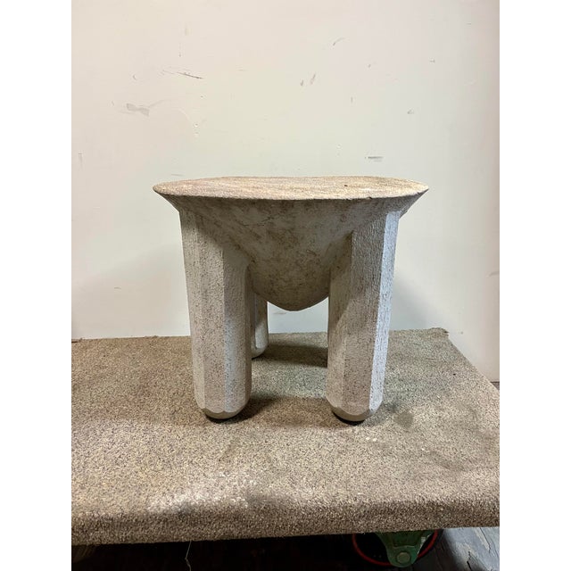 Brutalist Stone Concrete Outdoor Table Pedestal Form For Sale - Image 10 of 11