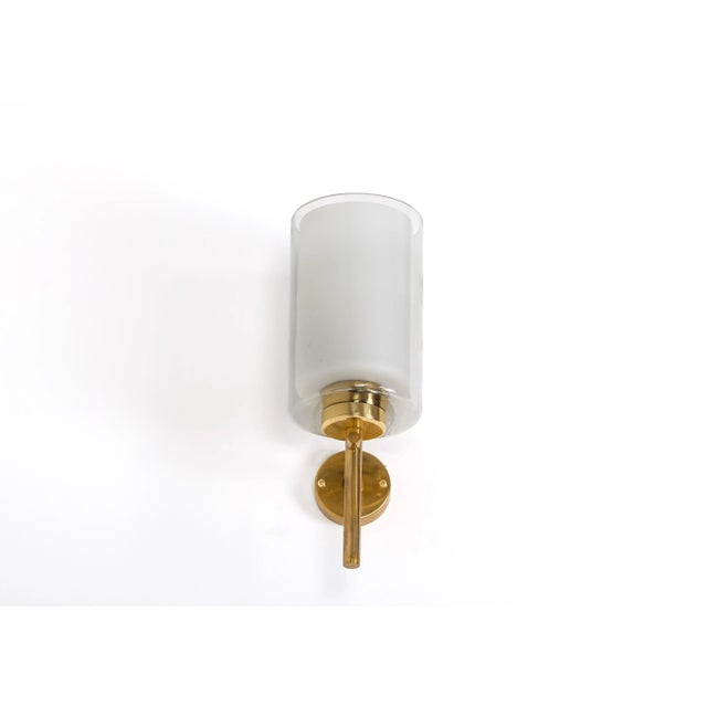 Brass & Glass Wall Lamp, Sweden, 1950s For Sale - Image 3 of 9