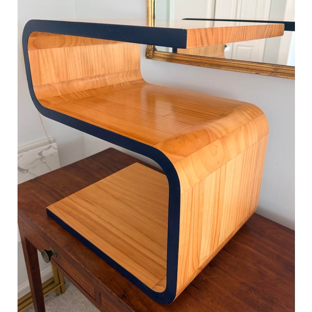 Modern Scandinavian Alvar Aalto Style Zigzag Side Table For Sale In Savannah - Image 6 of 12