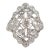 Antique Edwardian Platinum 14k White Gold 1.09ct Diamond Filigree Cocktail Ring, Size 5 For Sale