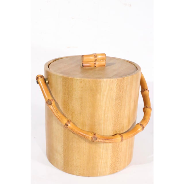 Brown Mid 20th Century Coastal Bamboo Ice Bucket by Tastesetter For Sale - Image 8 of 13
