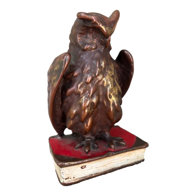 Owl Sitting on a Book Sculpture For Sale