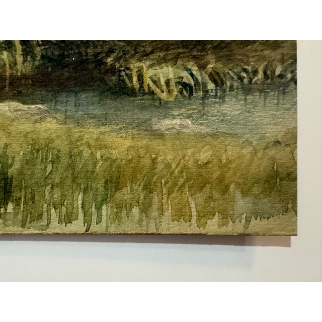 Late 19th Century Attributed to Frank Henry Mason Rural Farmhouse Landscape Original Watercolor For Sale - Image 4 of 5