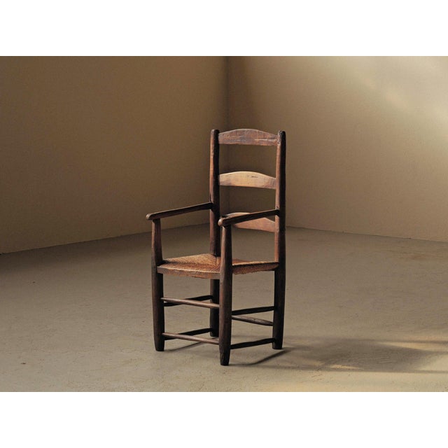 19th Century Folk French Armchair in Wood and Rush, 1890s For Sale - Image 17 of 17