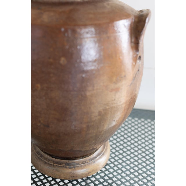Ceramic Vintage Stone Jar Table Lamp With New Shade For Sale - Image 7 of 7