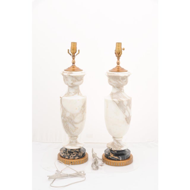 Pair of Exquisite 1930s Italian Marble Urns For Sale - Image 10 of 11